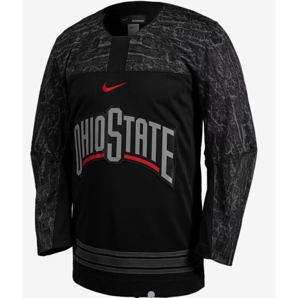 Men's Ohio State Buckeyes Nike Black Ice Hockey Jersey Size Large  $130